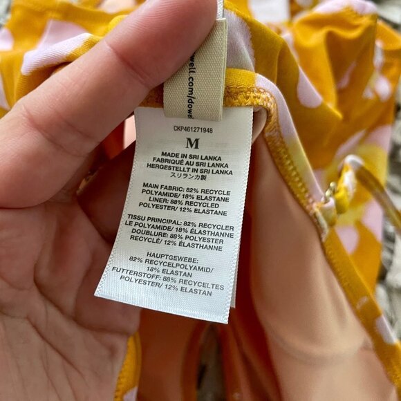 NWT Madewell Second Wave Tie-Front One-Piece Swimsuit in Watercolor Floral - Picture 7 of 10